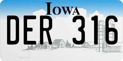 IA license plate DER316