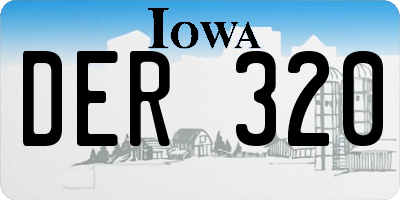 IA license plate DER320