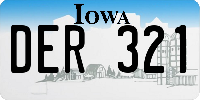 IA license plate DER321
