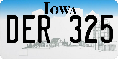 IA license plate DER325