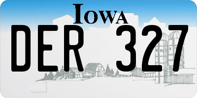 IA license plate DER327