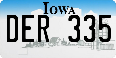 IA license plate DER335