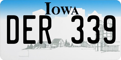 IA license plate DER339