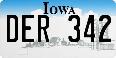 IA license plate DER342