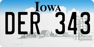 IA license plate DER343