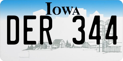 IA license plate DER344