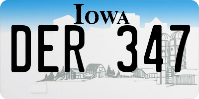 IA license plate DER347