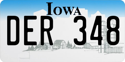 IA license plate DER348