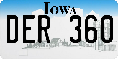 IA license plate DER360