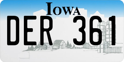 IA license plate DER361