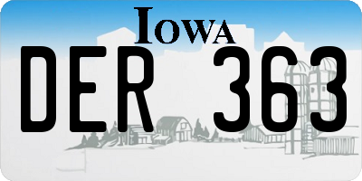 IA license plate DER363