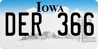 IA license plate DER366