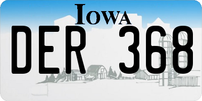 IA license plate DER368