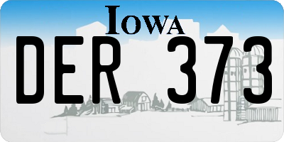IA license plate DER373
