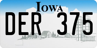IA license plate DER375