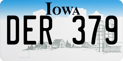 IA license plate DER379