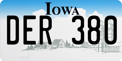 IA license plate DER380