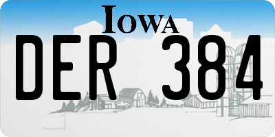 IA license plate DER384
