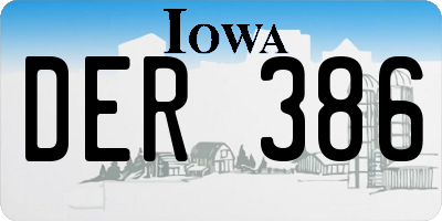 IA license plate DER386