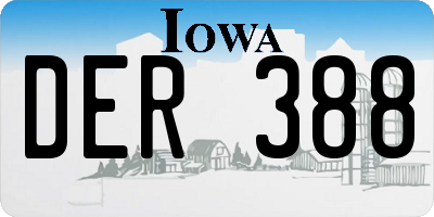 IA license plate DER388