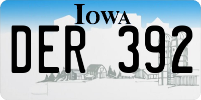 IA license plate DER392