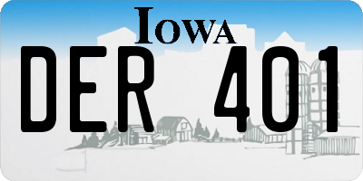 IA license plate DER401