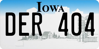 IA license plate DER404