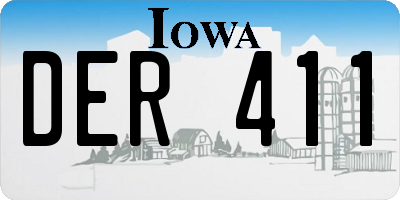 IA license plate DER411