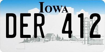 IA license plate DER412