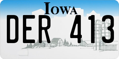 IA license plate DER413