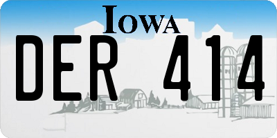 IA license plate DER414