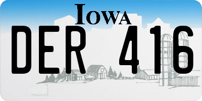 IA license plate DER416