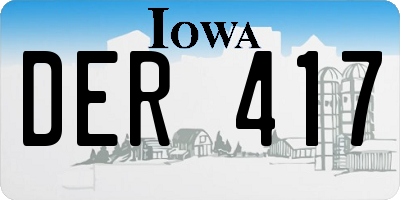 IA license plate DER417