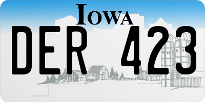 IA license plate DER423