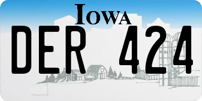 IA license plate DER424