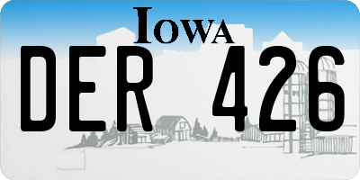 IA license plate DER426