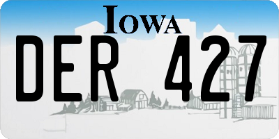 IA license plate DER427