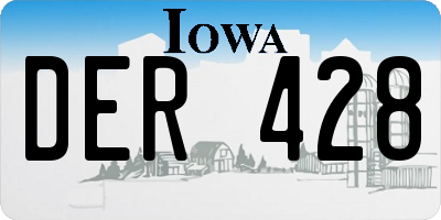 IA license plate DER428