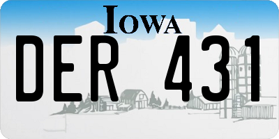 IA license plate DER431