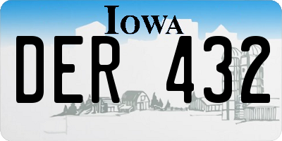 IA license plate DER432