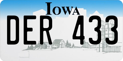 IA license plate DER433