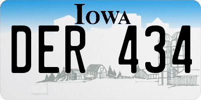 IA license plate DER434
