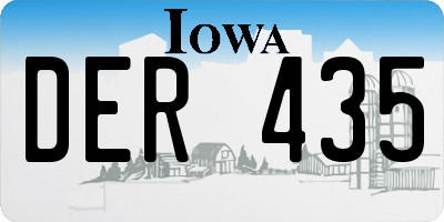 IA license plate DER435