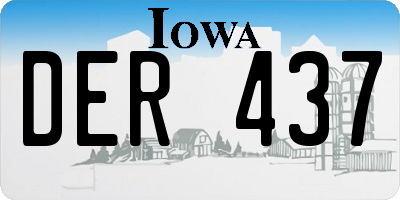 IA license plate DER437