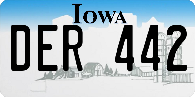 IA license plate DER442