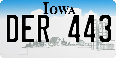 IA license plate DER443