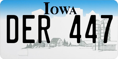 IA license plate DER447
