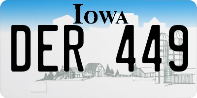 IA license plate DER449