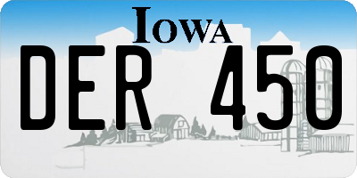 IA license plate DER450