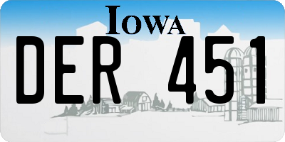 IA license plate DER451
